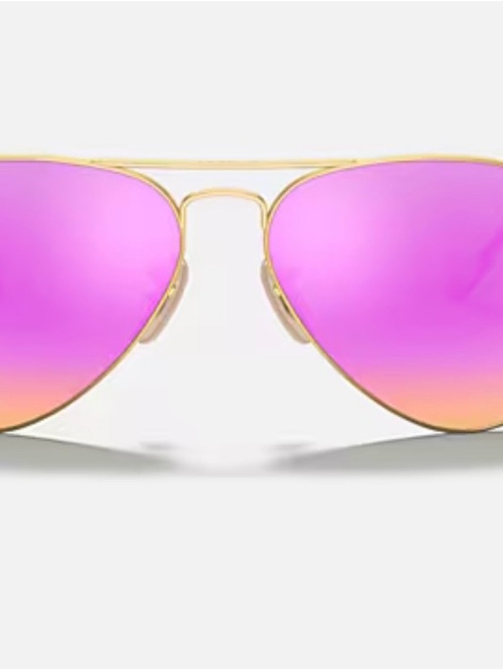 Ray-Ban Gold Frame Sunglasses with Pink Gradient Lenses